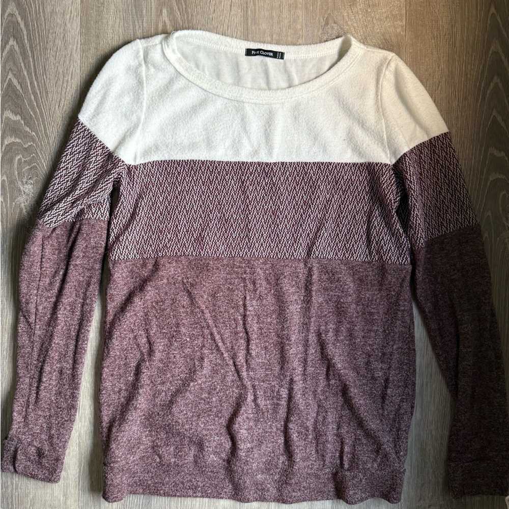 Pink Clover Cream Knit Top